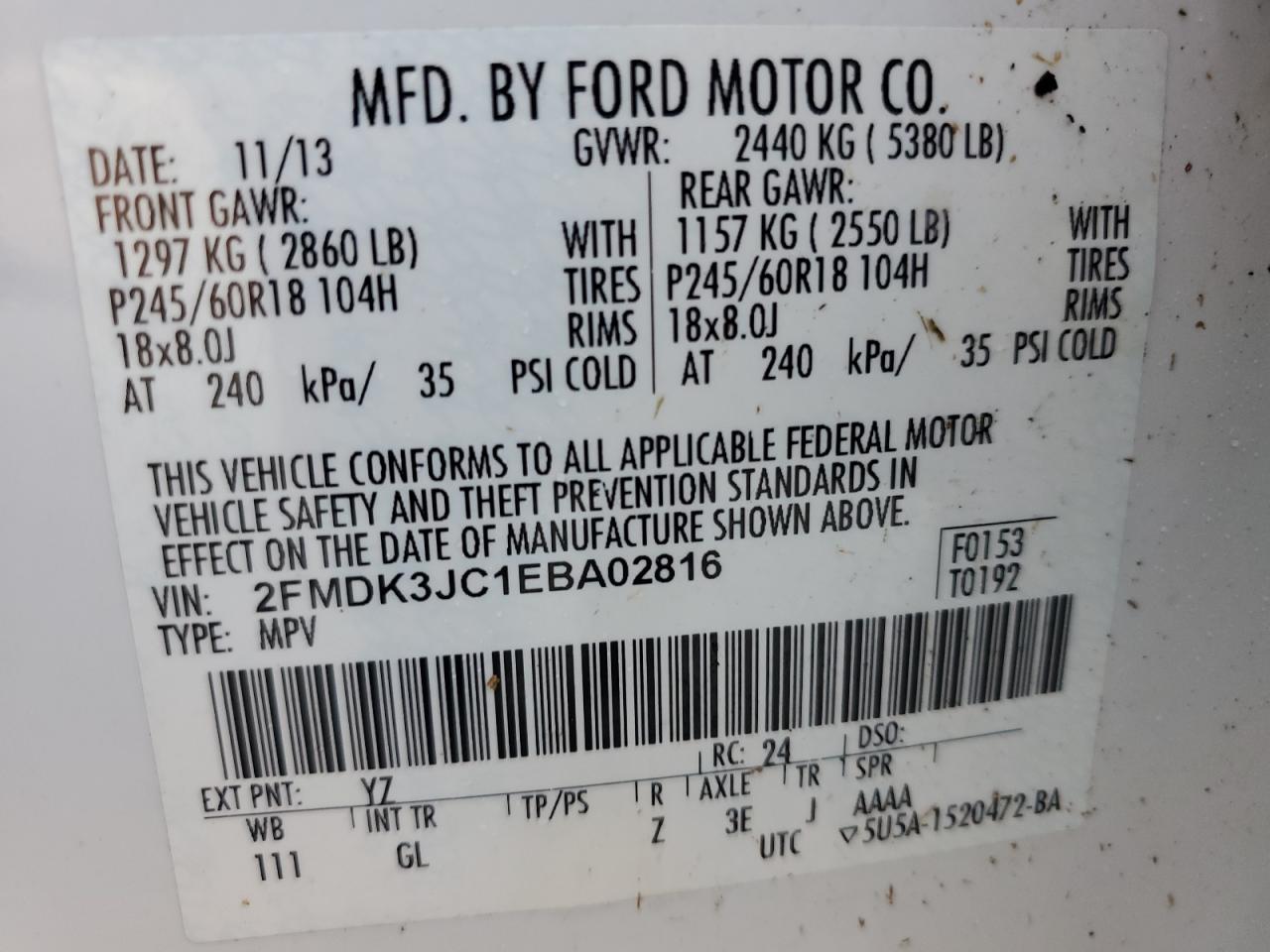 Lot #3024164903 2014 FORD EDGE SEL