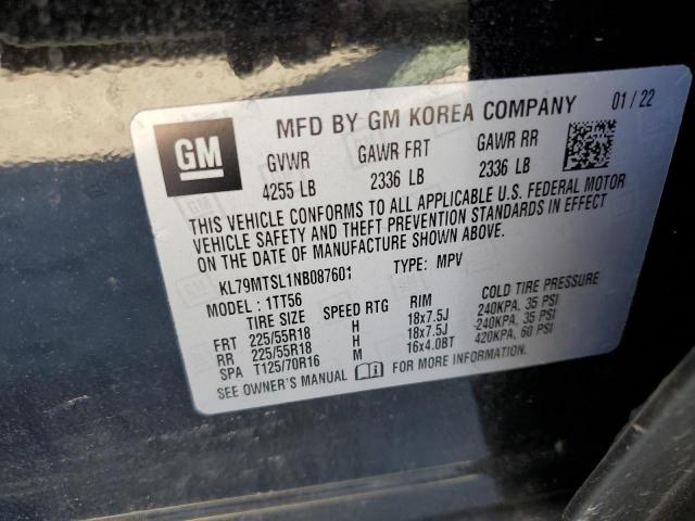 2022 CHEVROLET TRAILBLAZE - KL79MTSL1NB087601