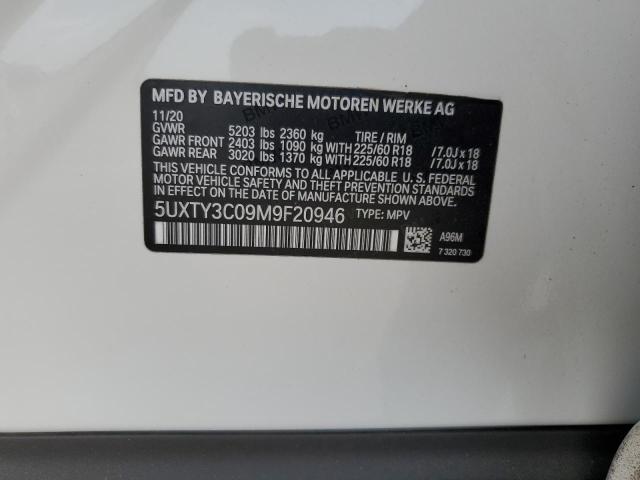 VIN 5UXTY3C09M9F20946 2021 BMW X3, Sdrive30I no.13