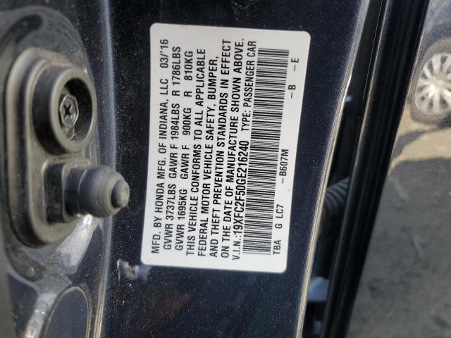 2016 HONDA CIVIC LX - 19XFC2F50GE216240
