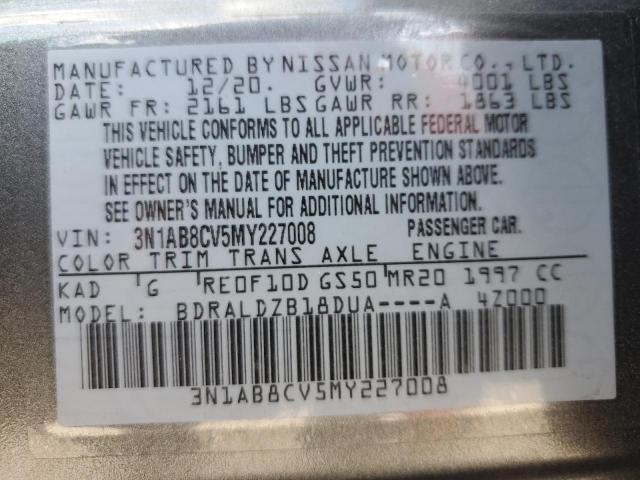 2021 NISSAN SENTRA SV - 3N1AB8CV5MY227008