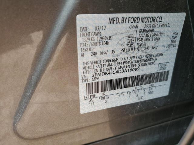 VIN 2FMDK4JC4DBA18089 2013 Ford Edge, Sel no.12