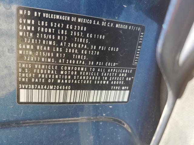 2018 VOLKSWAGEN TIGUAN SE - 3VV3B7AX4JM204540