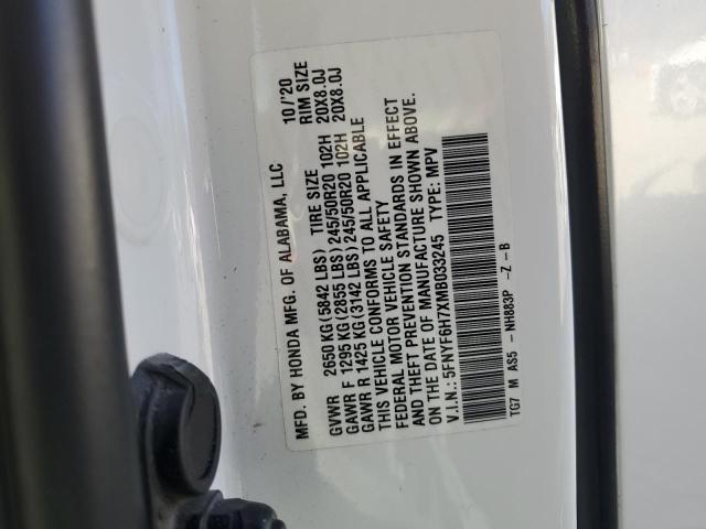 VIN 5FNYF6H7XMB033245 2021 HONDA PILOT no.13