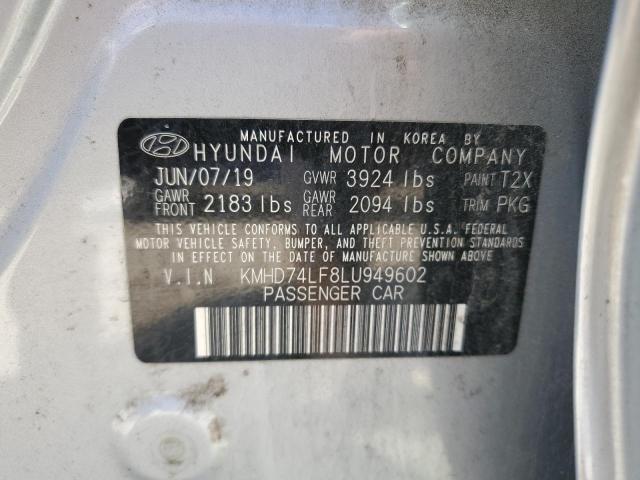 VIN KMHD74LF8LU949602 2020 Hyundai Elantra, SE no.12