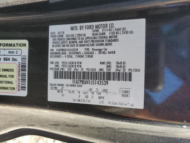 2018 FORD MUSTANG - 1FATP8UH1J5143539