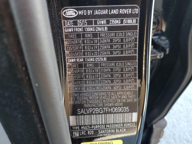 VIN SALVP2BG7FH069035 2015 Land Rover Range Rover, ... no.13