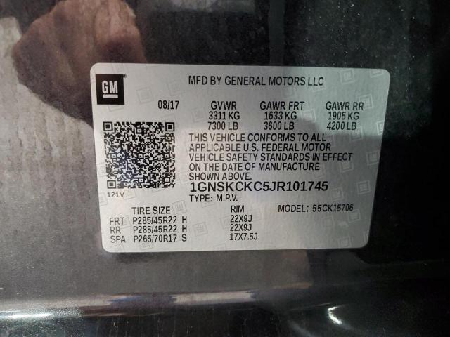 2018 CHEVROLET TAHOE 1GNSKCKC5JR101745