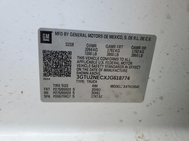2018 GMC SIERRA K15 - 3GTU2NECXJG618774