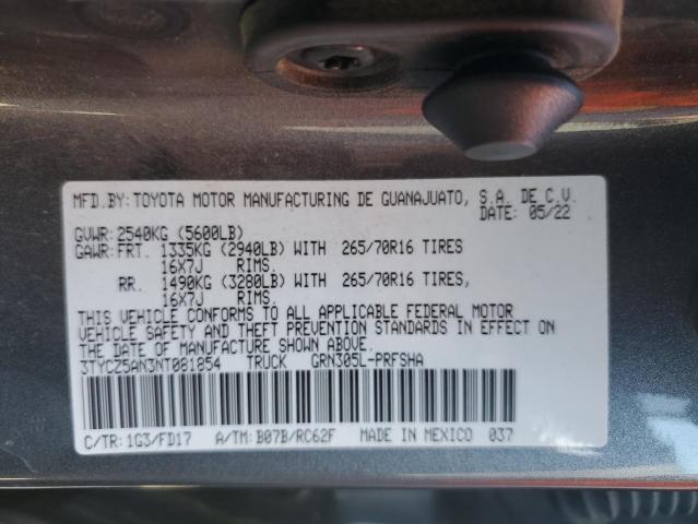 VIN 3TYCZ5AN3NT081854 2022 Toyota Tacoma, Double Cab no.13