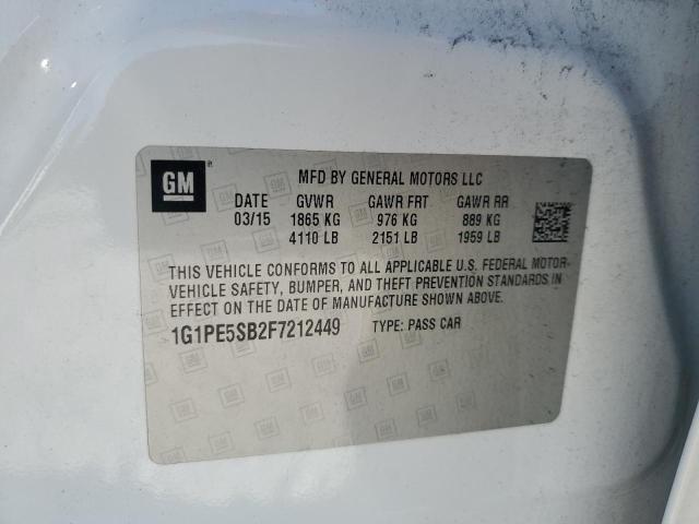2015 CHEVROLET CRUZE LT - 1G1PE5SB2F7212449