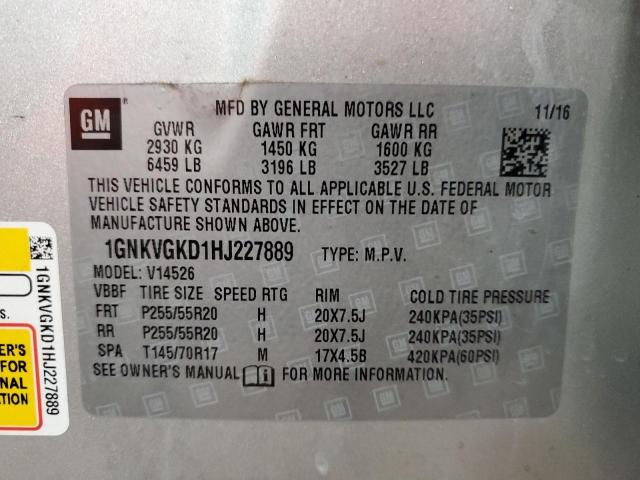 2017 CHEVROLET TRAVERSE L - 1GNKVGKD1HJ227889