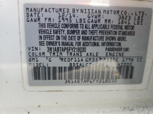 VIN 3N1AB7AP6FY218030 2015 Nissan Sentra, S no.12