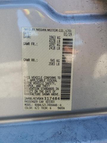 2019 NISSAN ALTIMA SR - 1N4BL4CV6KN317484