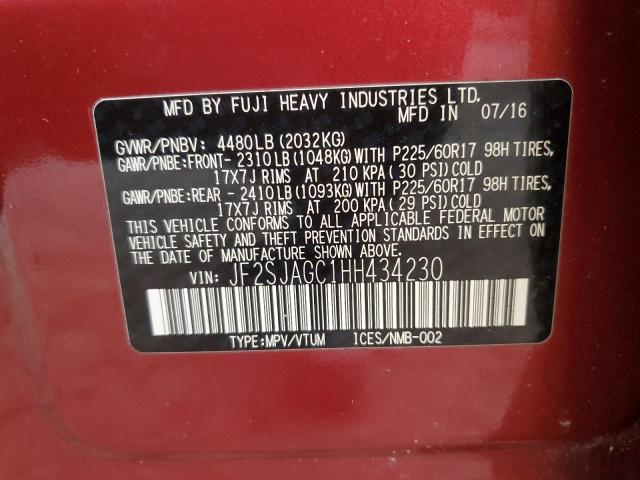 2017 SUBARU FORESTER 2 - JF2SJAGC1HH434230