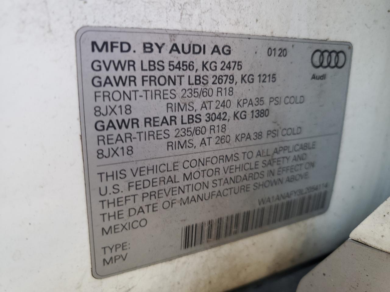 Lot #2985898179 2020 AUDI Q5 PREMIUM