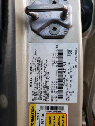 VIN 3FA6P0LU1KR241773 2019 Ford Fusion, SE no.12