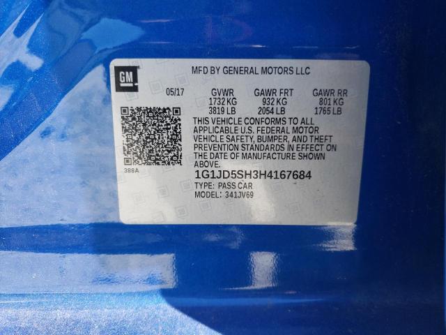 2017 CHEVROLET SONIC LT - 1G1JD5SH3H4167684