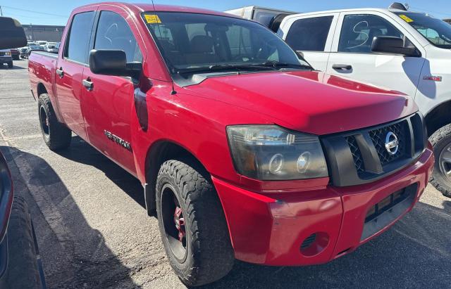 NISSAN TITAN S 2011 red crew pic flexible fuel 1N6BA0EKXBN325497 photo #1