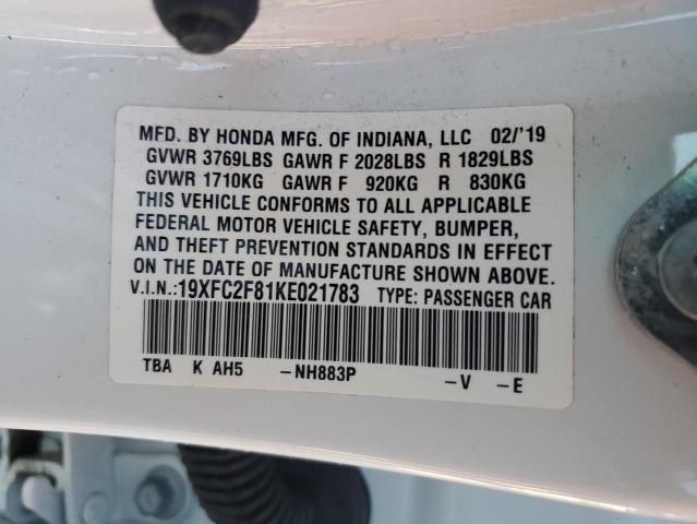 2019 HONDA CIVIC SPOR - 19XFC2F81KE021783