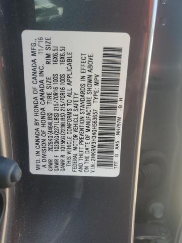 VIN 2HKRM3H34GH563657 2016 Honda CR-V, LX no.13