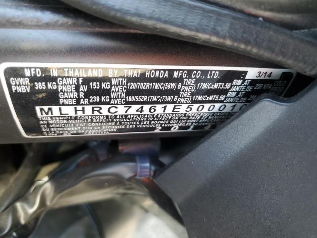 2014 HONDA CBR650 F MLHRC7461E5000103