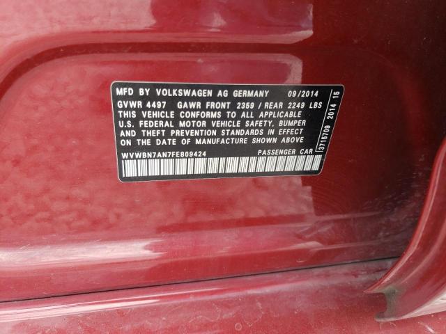 2015 VOLKSWAGEN CC SPORT - WVWBN7AN7FE809424