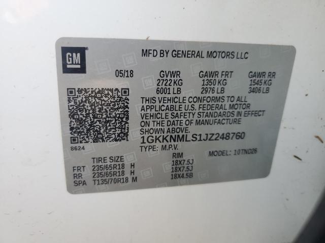2018 GMC ACADIA SLT - 1GKKNMLS1JZ248760