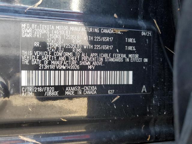 2021 TOYOTA RAV4 LE - 2T3H1RFV6MW149926