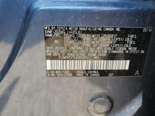 VIN 2T3WFREV7EW105381 2014 Toyota RAV4, Xle no.12