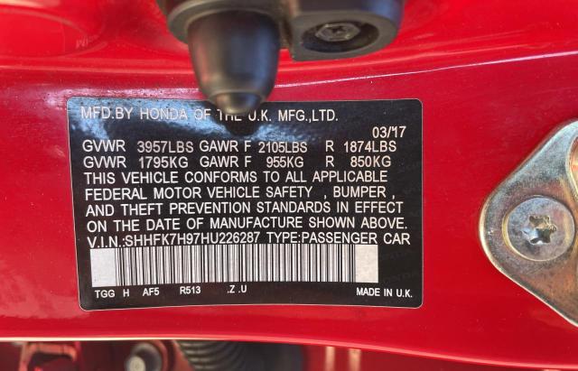 2017 HONDA CIVIC SPOR - SHHFK7H97HU226287