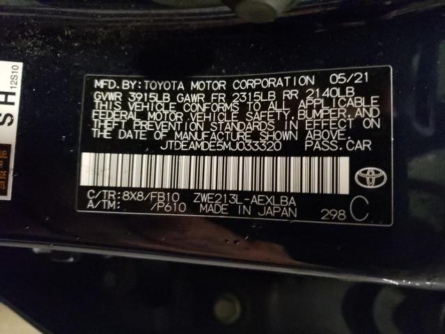 2021 TOYOTA COROLLA LE - JTDEAMDE5MJ033320
