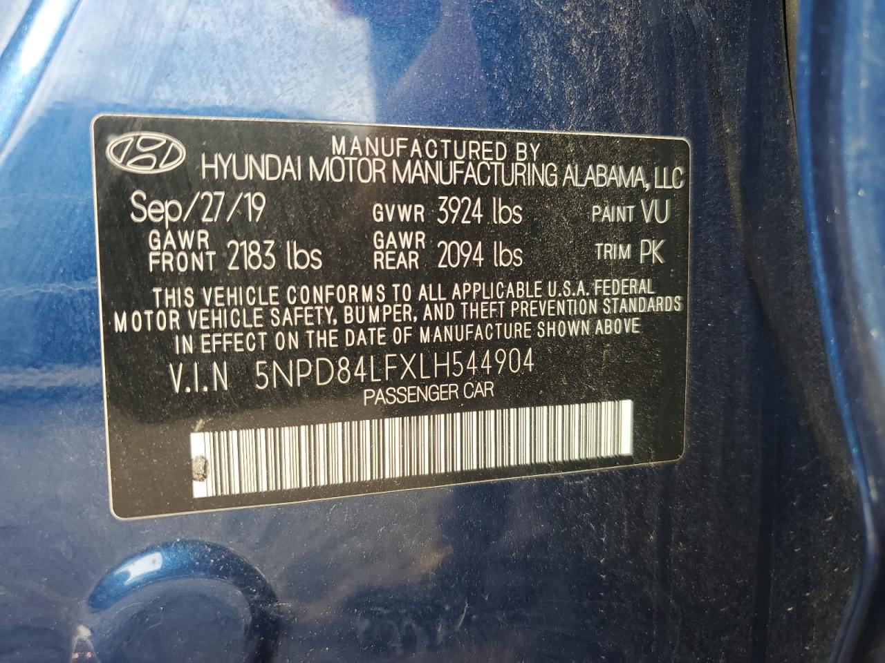 Lot #2989257751 2020 HYUNDAI ELANTRA SE