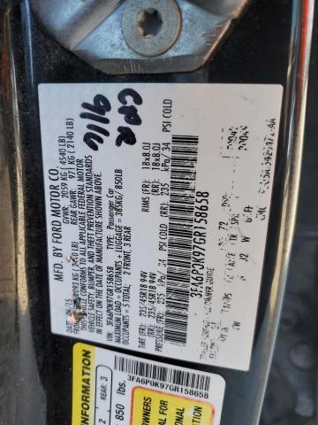 VIN 3FA6P0K97GR158658 2016 Ford Fusion, Titanium no.12