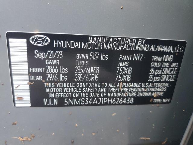 VIN 5NMS34AJ1PH626438 2023 Hyundai Santa Fe, Sel Pr... no.14