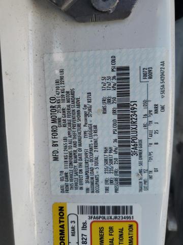 VIN 3FA6P0LUXJR234951 2018 Ford Fusion, Se Hybrid no.12