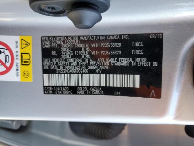 2016 LEXUS RX 350 2T2ZZMCA0GC032466