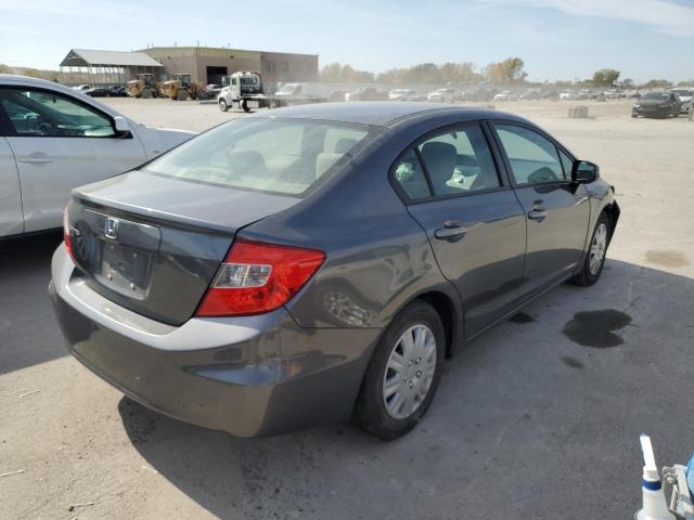 HONDA CIVIC LX 2012 gray sedan 4d gas 19XFB2F56CE095758 photo #4