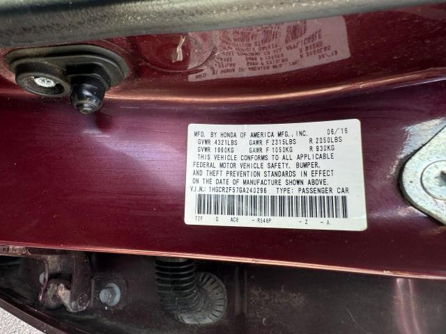 VIN 1HGCR2F57GA240296 2016 Honda Accord, Sport no.10