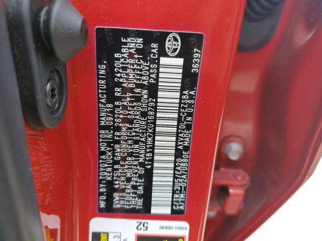 2019 TOYOTA CAMRY L - 4T1B11HK7KU168792