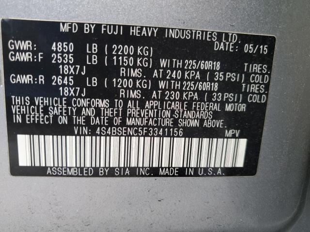 VIN 4S4BSENC5F3341156 2015 Subaru Outback, 3.6R Lim... no.14