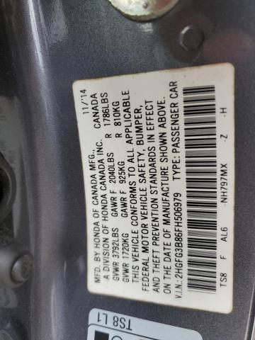 VIN 2HGFG3B86FH506979 2015 Honda Civic, EX no.12