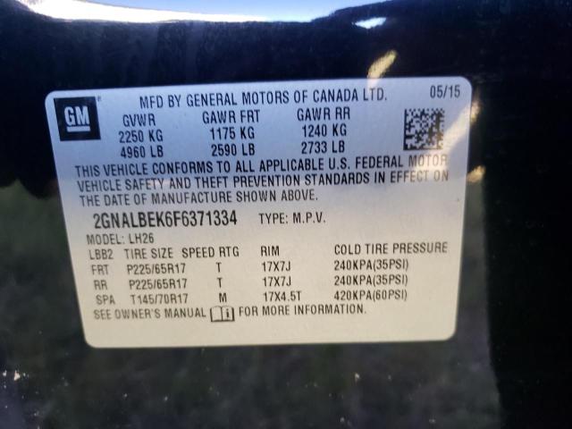 VIN 2GNALBEK6F6371334 2015 Chevrolet Equinox, LT no.14