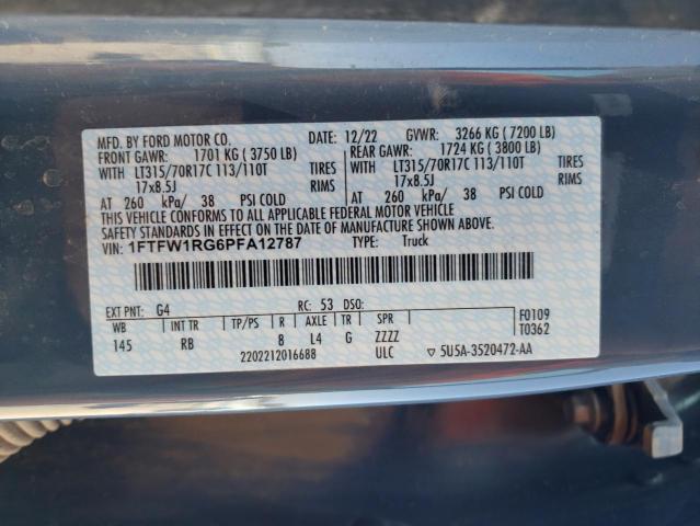 2023 FORD F150 RAPTO - 1FTFW1RG6PFA12787