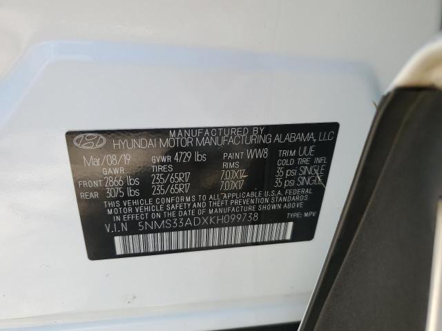 2019 HYUNDAI SANTA FE S - 5NMS33ADXKH099738