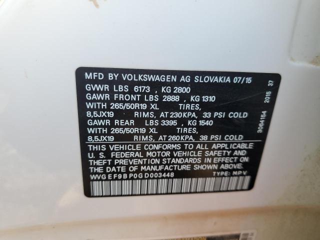 2016 VOLKSWAGEN TOUAREG SP WVGEF9BP0GD003448