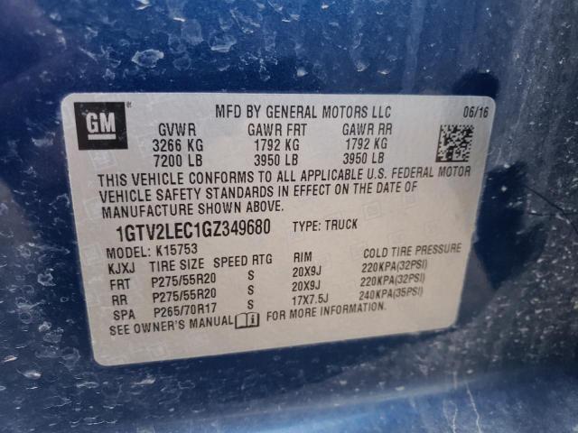 2016 GMC SIERRA K15 - 1GTV2LEC1GZ349680