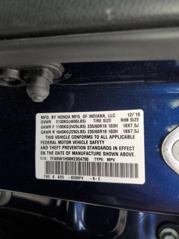 2019 HONDA CR-V TOURI - 7FARW1H98KE004790