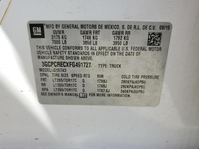 2015 CHEVROLET SILVERADO - 3GCPCRECXFG491727