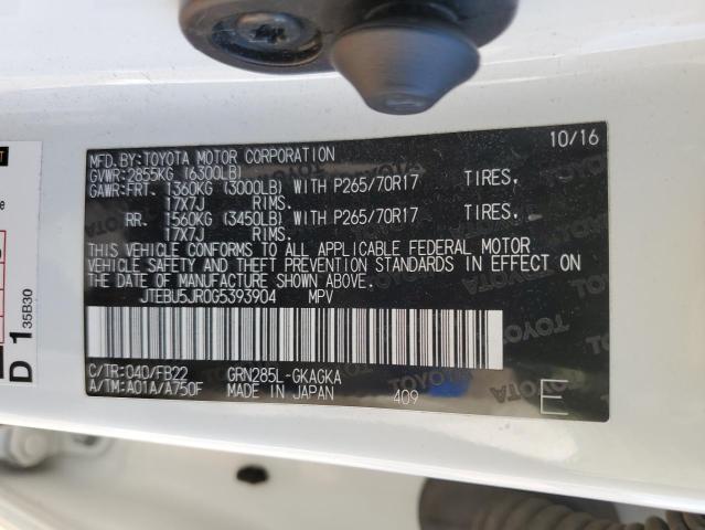 2016 TOYOTA 4RUNNER SR - JTEBU5JR0G5393904